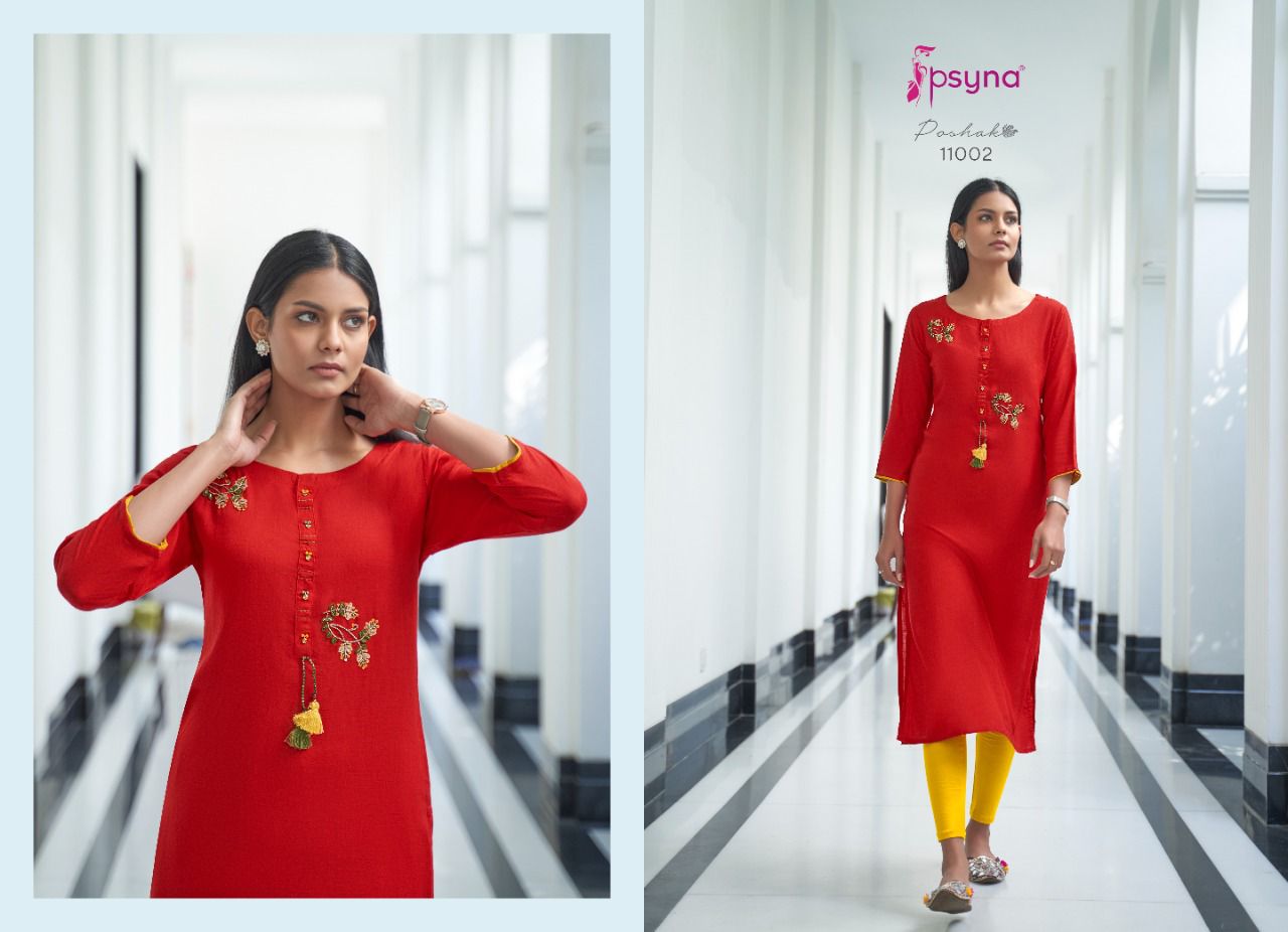 Psyna Poshak 11 New Designer Ethnic Wear Rayon Latest Kurti Collection