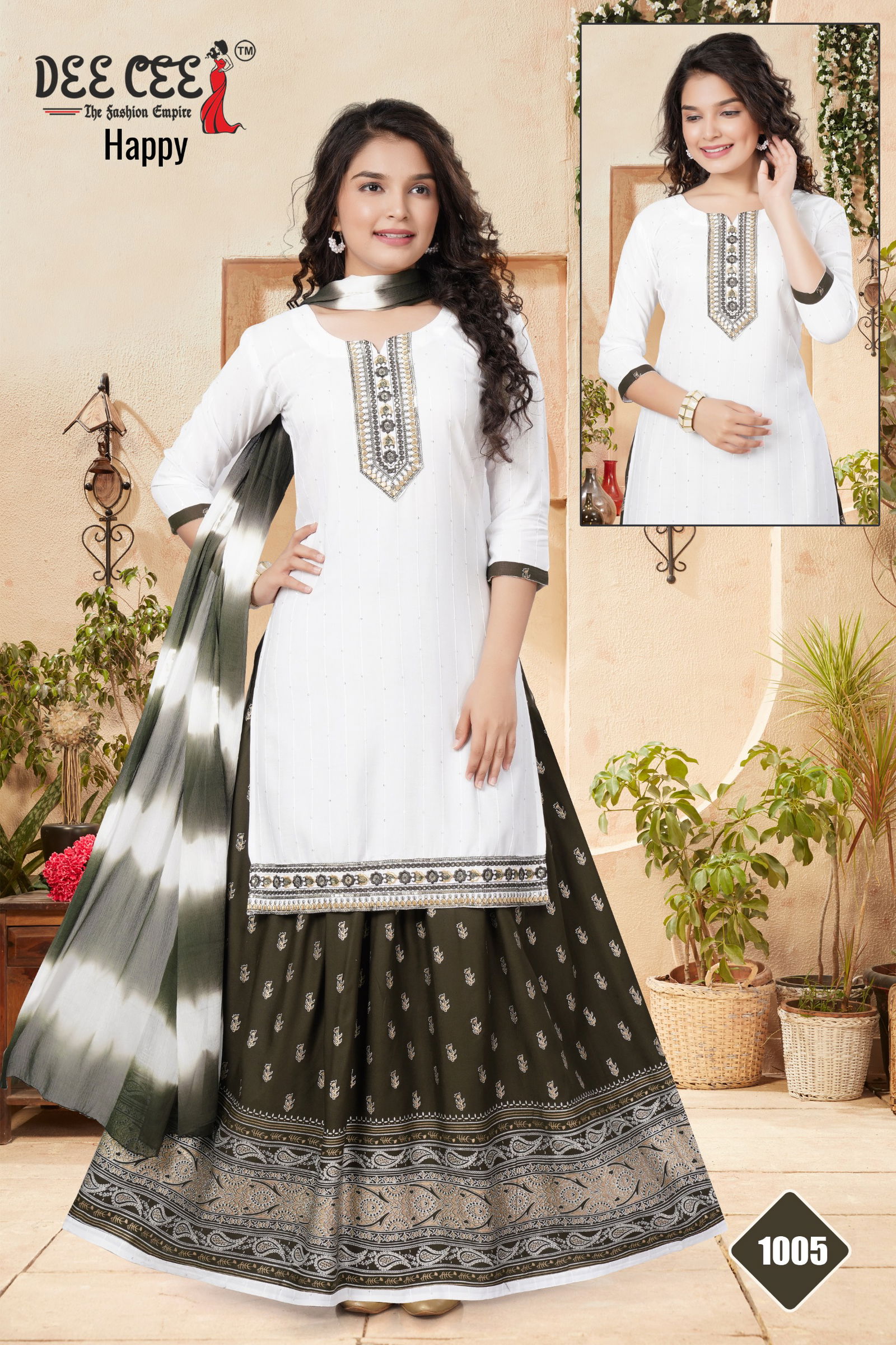 Happy By Deecee Fancy Kids Girl Wear Kurti With Bottom Dupatta Suppliers In India