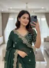 Aab Star Georgette Stylish Embroidered Georgette Saree Online Wholesale