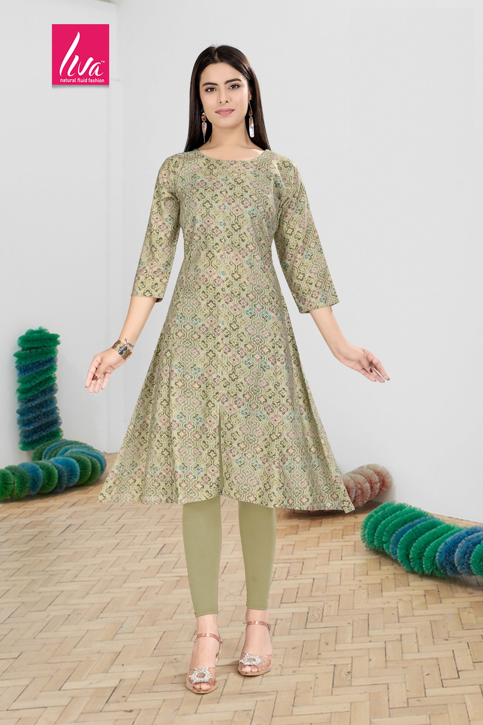 Princess Stylish Chanderi Foil Printed Kurti Wholesale Price In Surat
