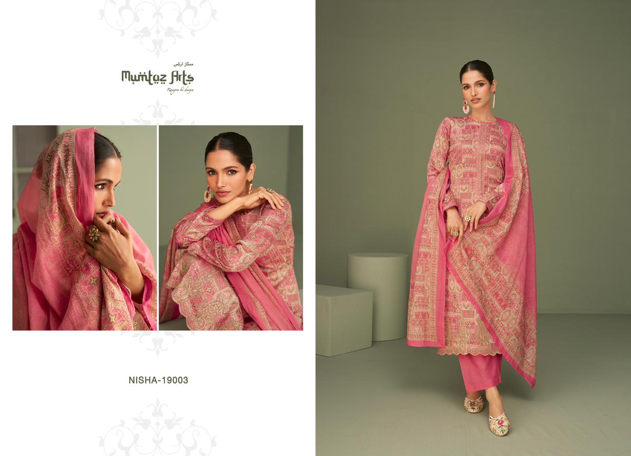 Nisha Mumtaz Art Lawn Cotton Dress Material Catalog