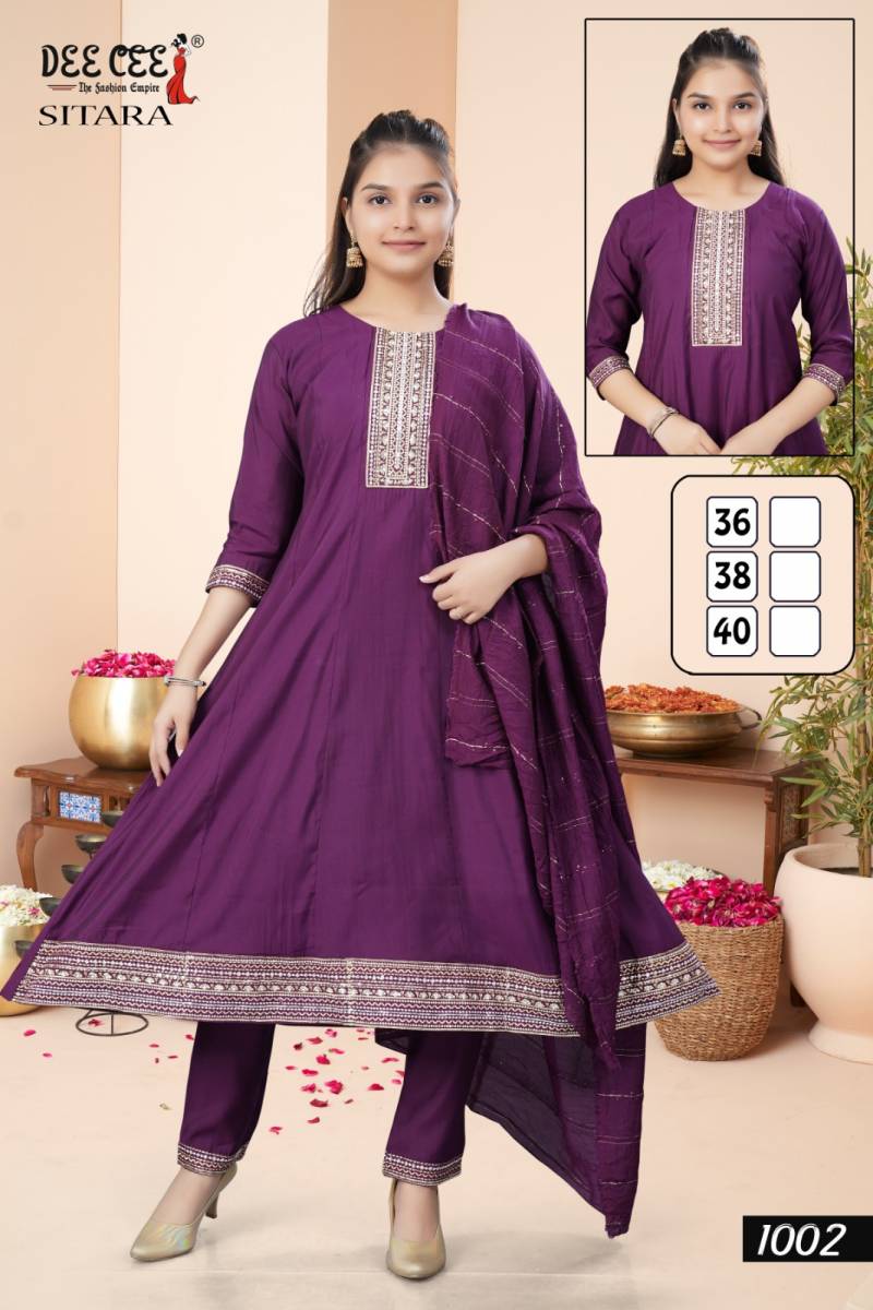 Deecee Sitara Silk Embroidered Kurti Bottom With Dupatta Wholesale Market In Surat