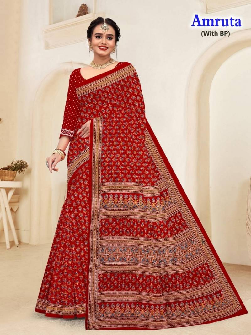 Amruta 1 Beautiful Cotton Printed Saree Wholesale Online