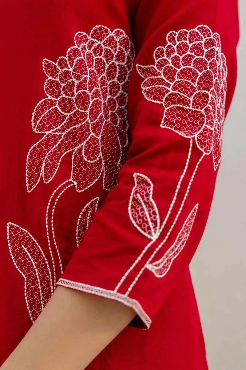 Tanyaa P 303 German Rayon Handwork Touchup Kurti With Bottom Wholesale Online