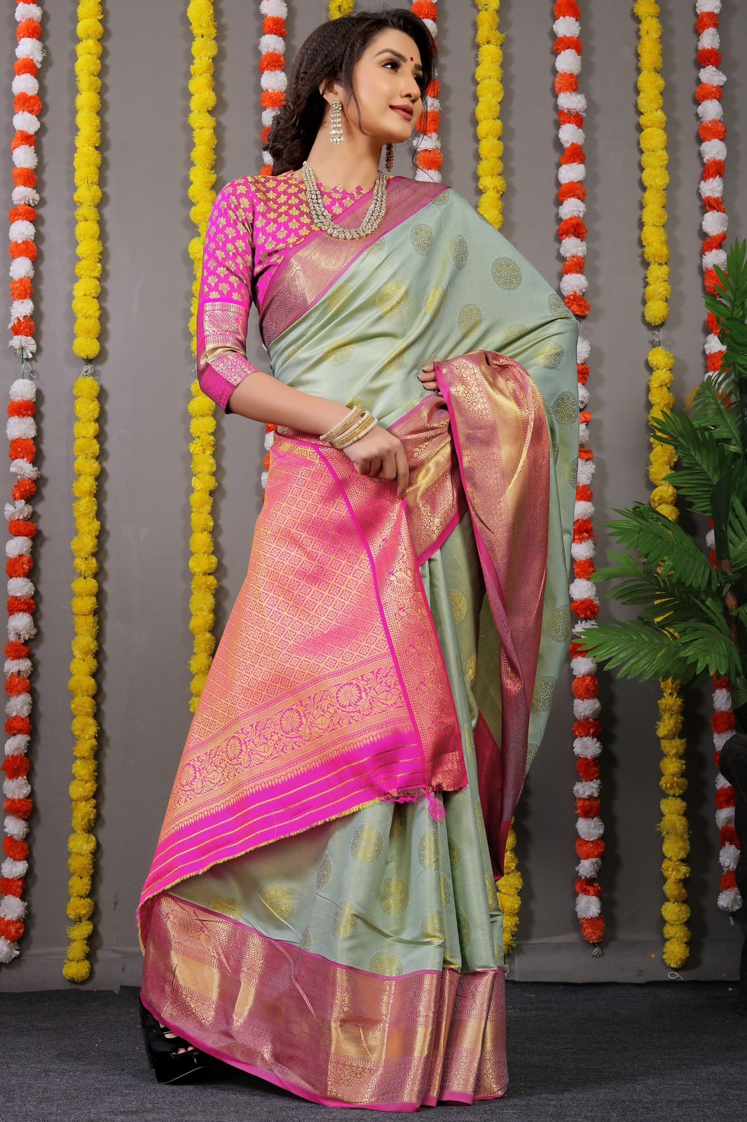 MS New Gola Tissue Kanchipuram Silk Designer Sarees Catalog
