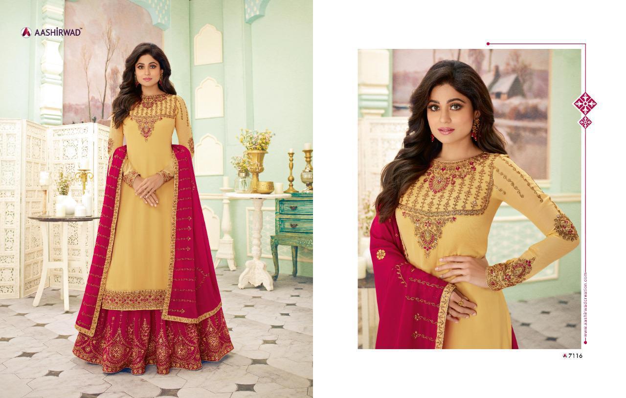 New Designer Heavy Embroidery Work Wedding Suit With Sharara And Dupatta With Four Sided Border
