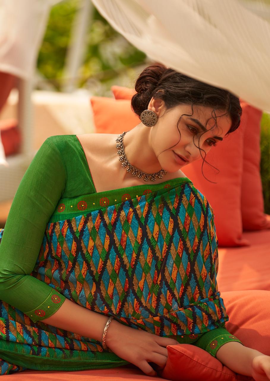 REVISE RATE -- KASHVI FALAK Latest Fancy Regular Wear Weightless Printed saree Collection