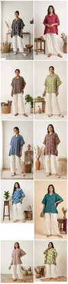 K 924 Vol 2 By Naisha Cotton Printed Kaftan Style Shirt Ladies Tops
