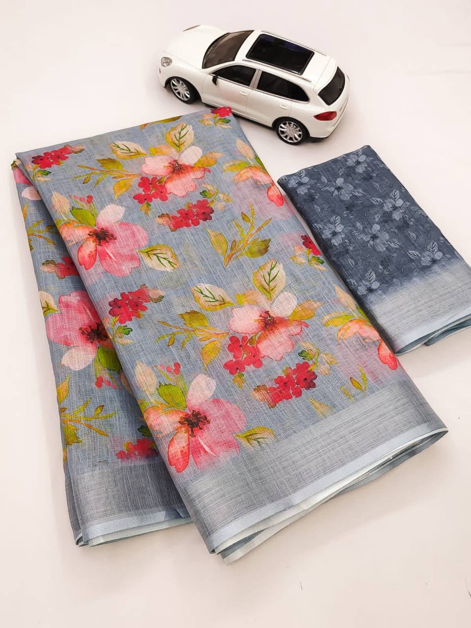 MG 279 Linen Printed Daily Wear Sarees Catalog