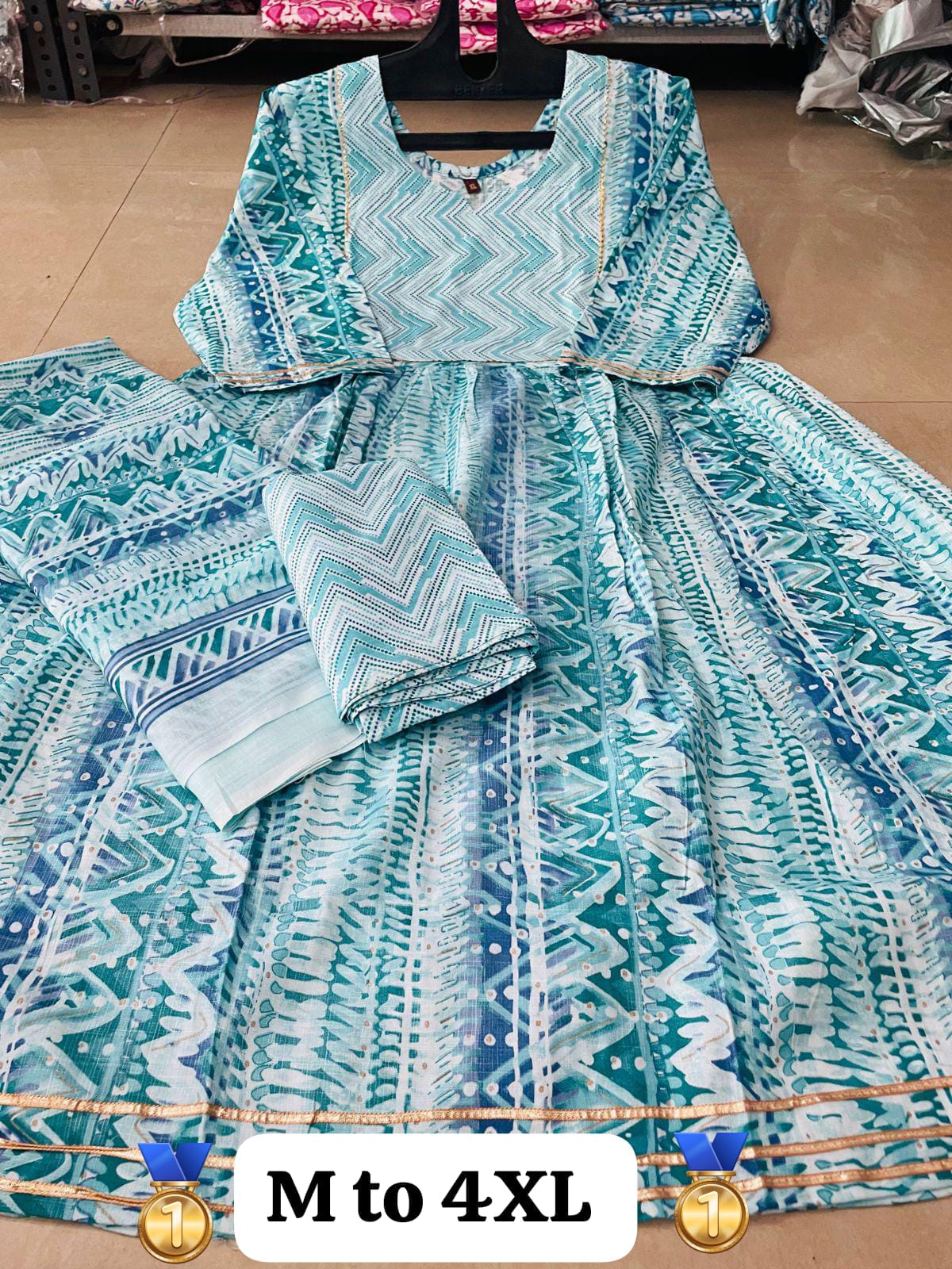 Virat Cotton Printed Anarkali Kurti With Bottom Dupatta Catalog