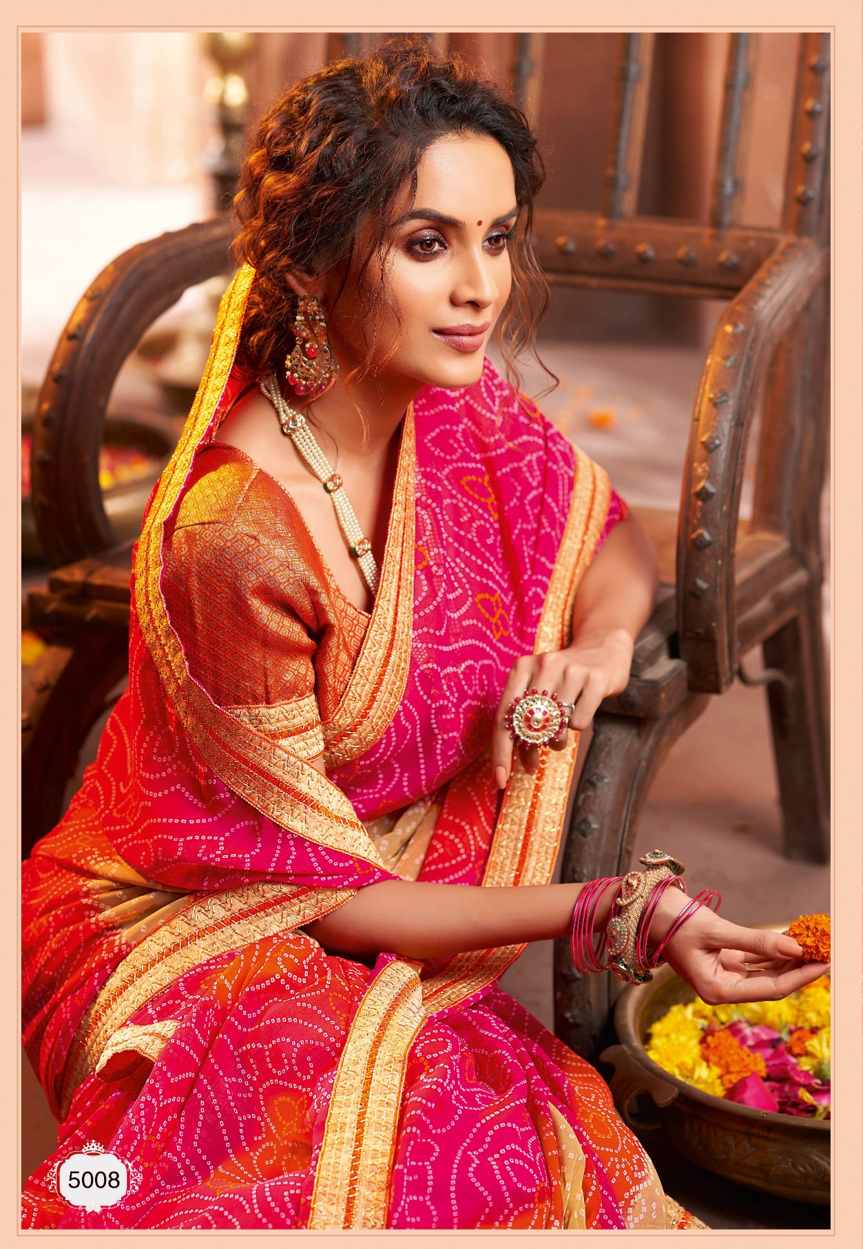 Hirva Latest Bandhani Style Designer Saree Collection 