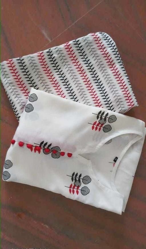 Vt Designer Cotton Printed Kurti With Bottom Catalog