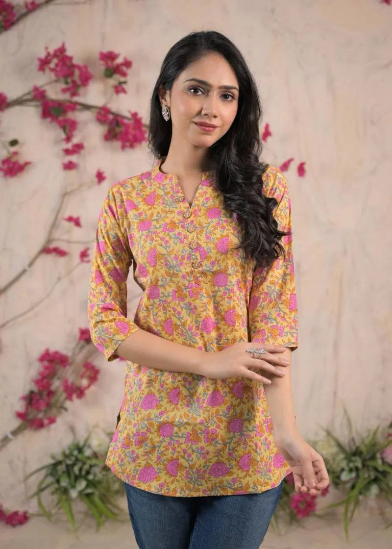 Nina F 04 Cambric Cotton Summer Wear Short Kurti Online Wholesale