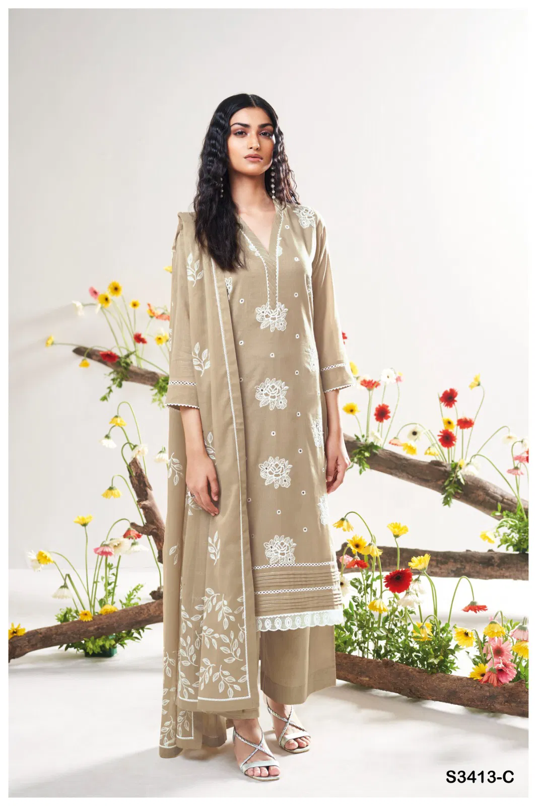Adela 3413 By Ganga Premium Mal Embroidery Online Salwar Suit Wholesale