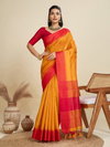 Jf 2584 To 2591 Raw Silk Temple Woven Border Saree For Bussiness 