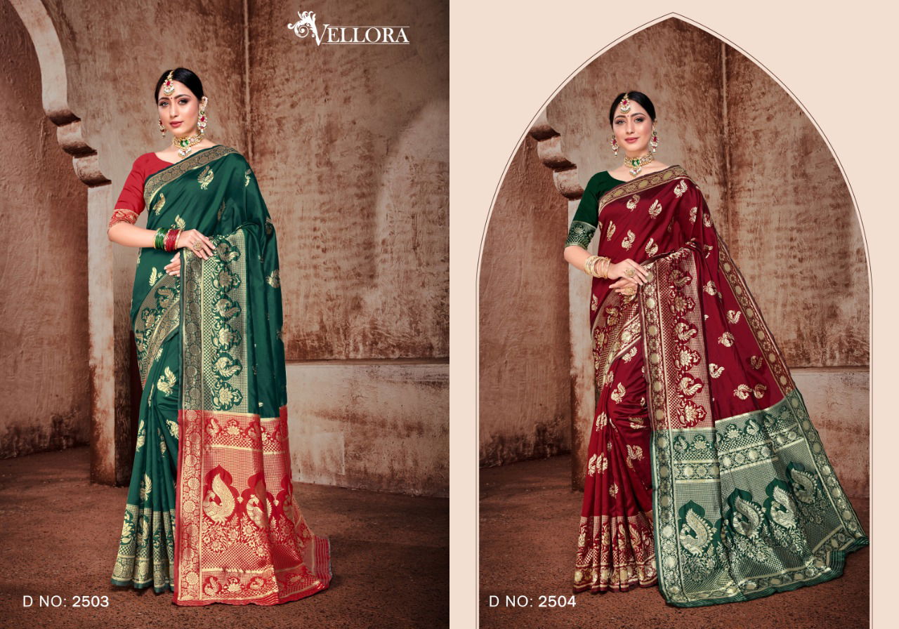 Vellora Vol -15 Designer Classy Printed Party Wear Bridal Rich Look Banarasi Silk Saree  