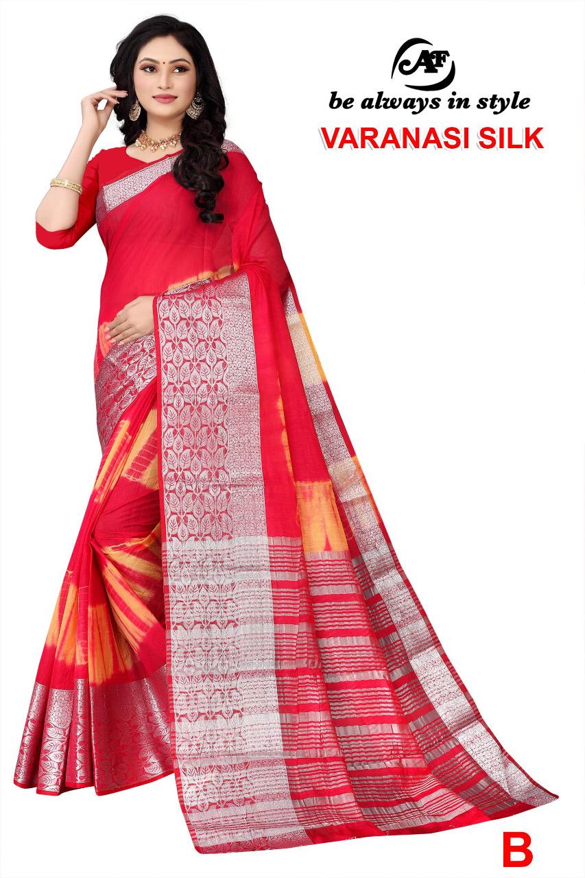 AMBAJI FASHION VARANASI SILK Latest Fancy Festive Wear Designer Silver Siburi Saree Collection