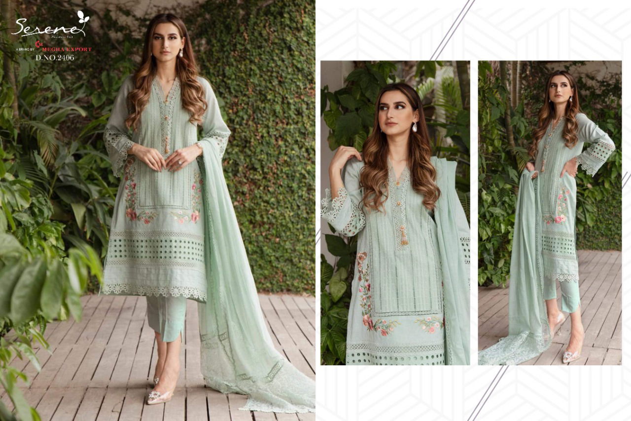 Serene Belle Ame Fancy Designer Heavy Festive Wear Pure Lawn Cotton Heavy Embroidery Pakistan Salwar Kameez Collection
