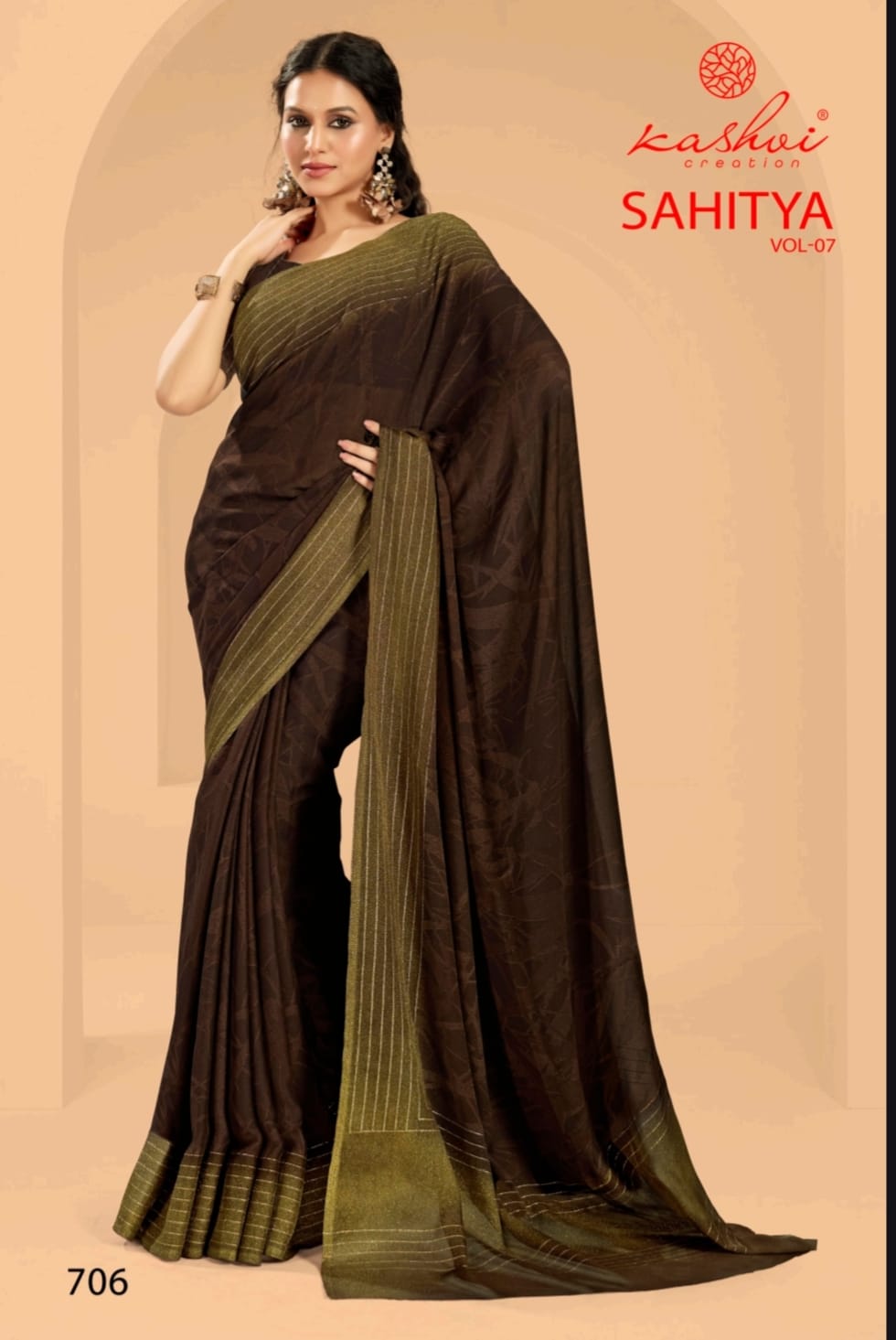 Sahitya Vol 7 By Kashvi Dull Moss Daily Wear Sarees Exporters In India
