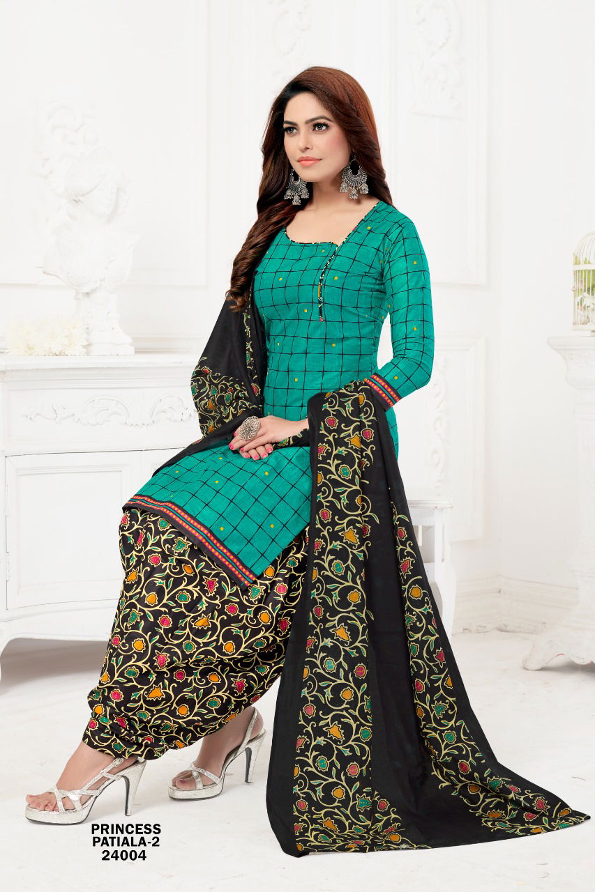 Princess Patiala 2 Printed Cotton Casual Wear Salwar Suit Ready Made Collection
