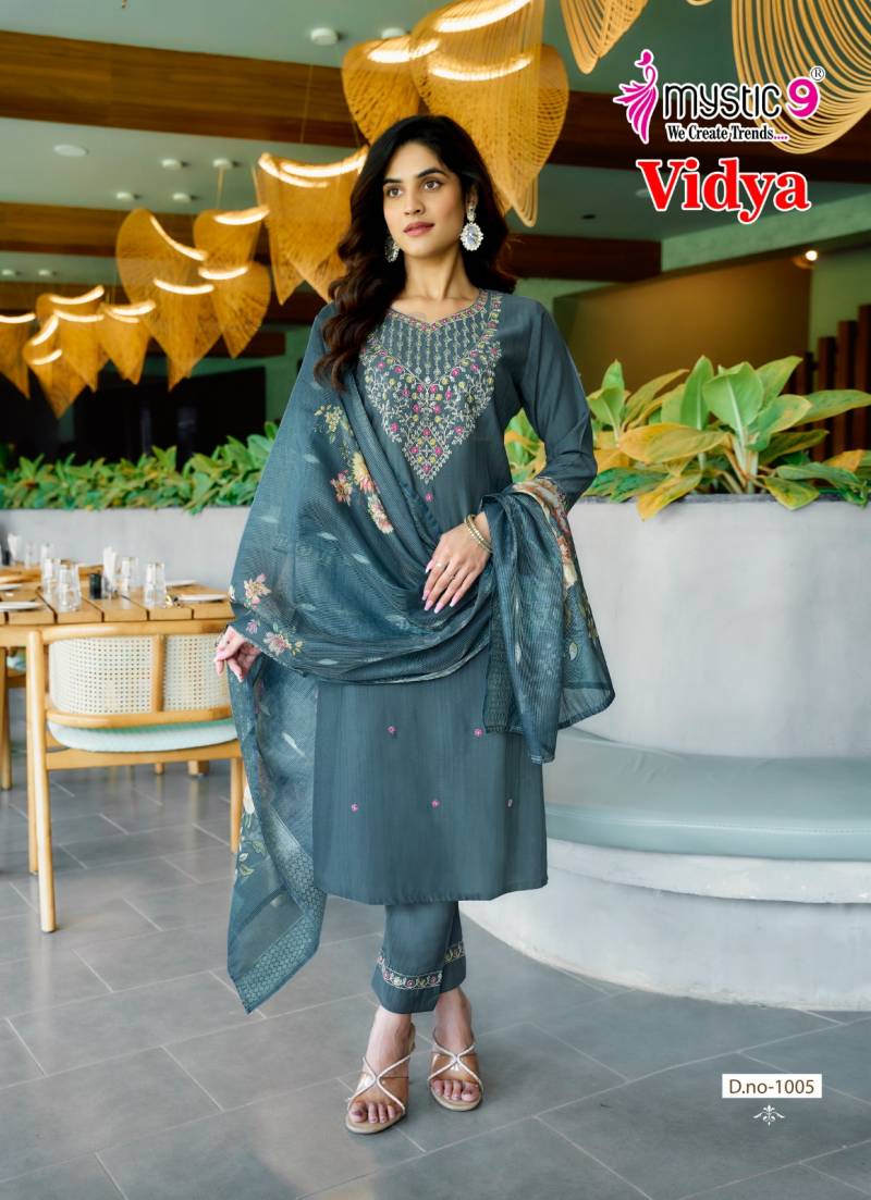 Vidya Vol 1 By Mystic 9 Vertican Dobby Kurti With Bottom Dupatta Online Wholesale