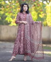 Dhruvi 313 Viscose Printed Anarkali Kurti With Bottom Dupatta Suppliers In India