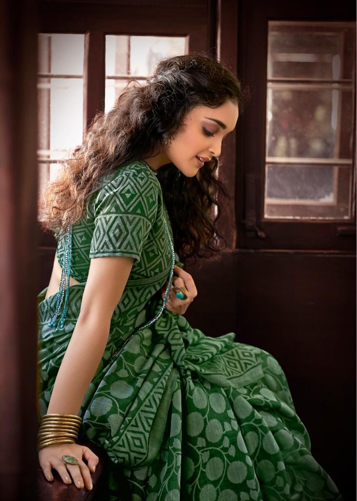 Lt Moksha Latest Fancy Designer Festive Wear Heavy Stylish Linen Braso Silk Saree Collection