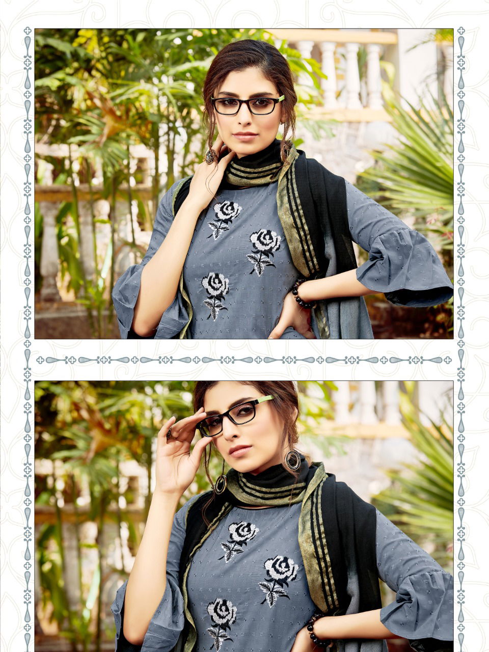 Manas Kaara Latest Casual Wear Rayon Fancy Dolby weaving with Embroidery work Readymade Collection
