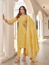 Antra By Aanchi Shimmer Jacquard Kurti With Bottom Dupatta Wholesale Price In Surat