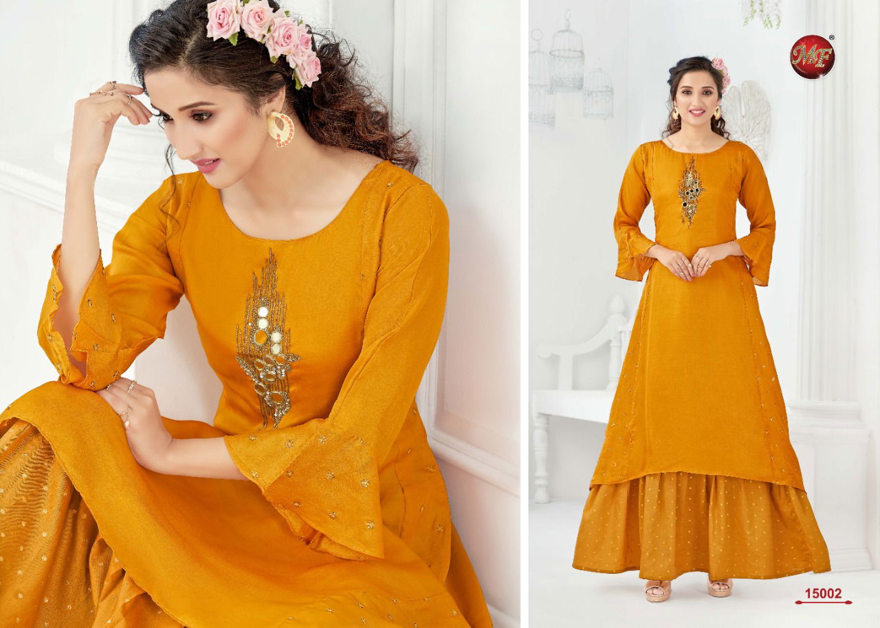 MF Festival Latest Designer Collection Of Fancy Kurti With Long Inner and Beautiful Hand Work 