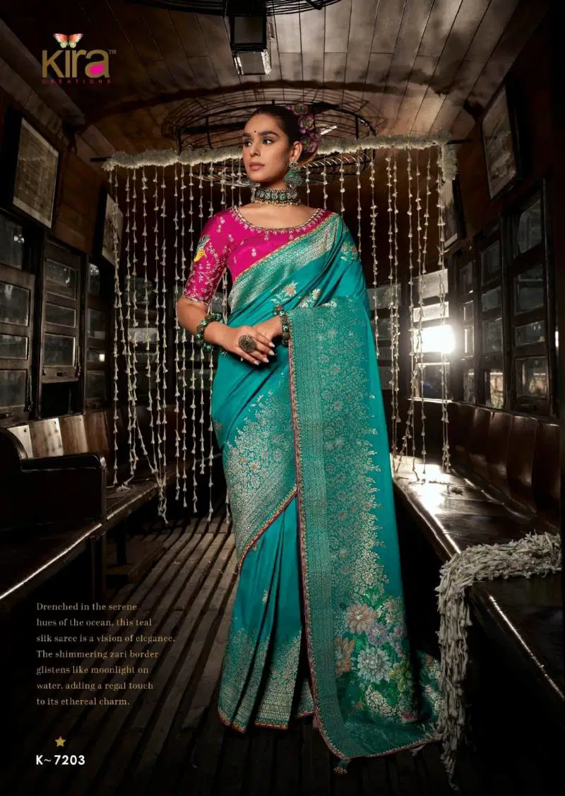 Krisha By Kira Viscous Silk Designer Wear Saree Surat Wholesale Market