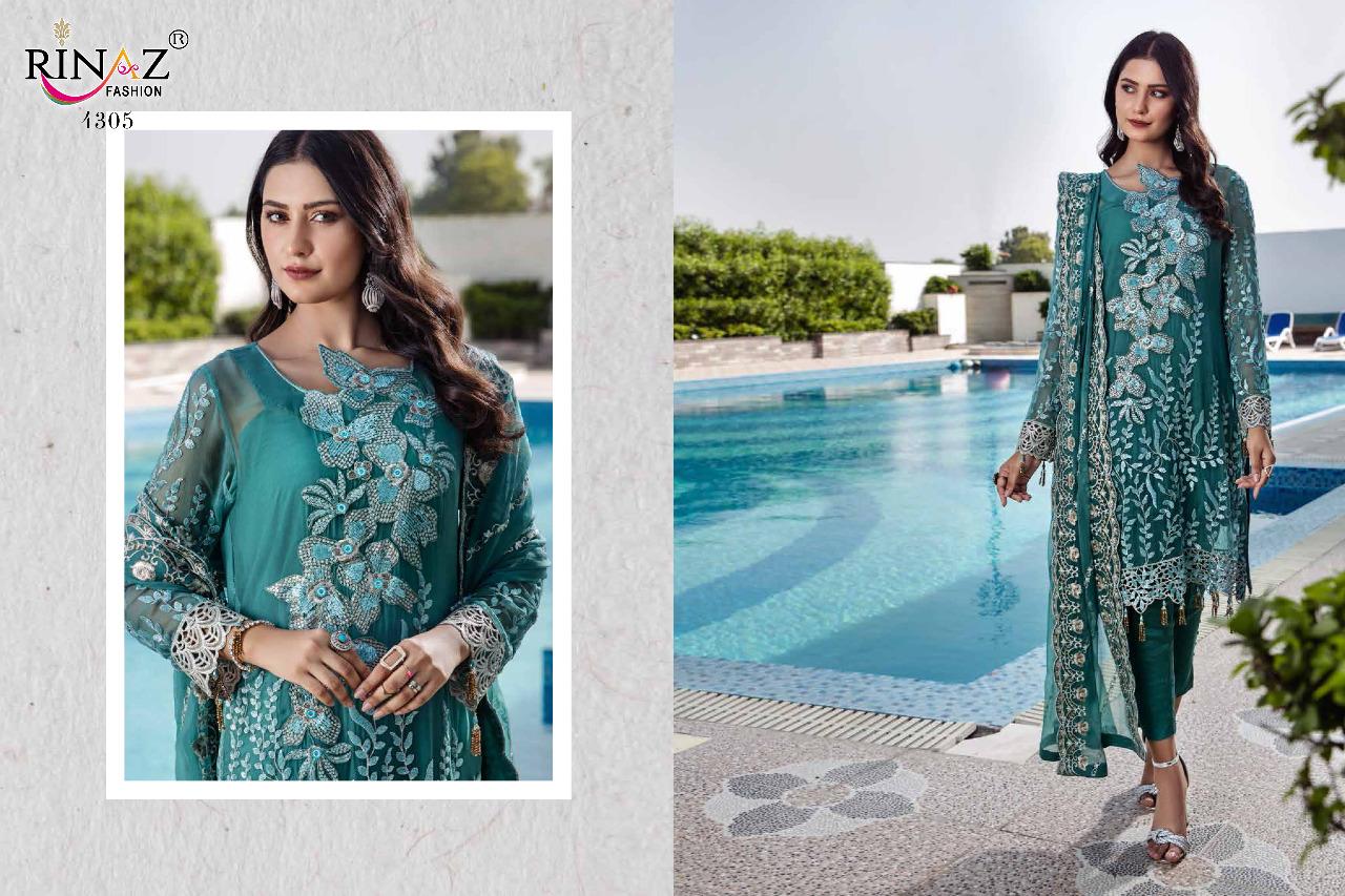 Rinaz Zebtan 4 Latest Designer Heavy Faux Georgette Pakistani Suits Collection 