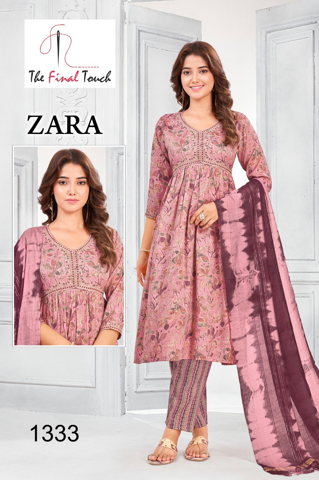 Zara By RR Alia Cut Embroidery Kurti With Bottom Dupatta Catalog
