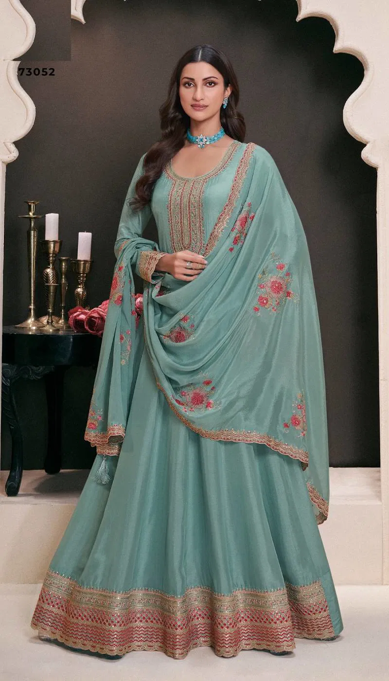 Naaz Super Hit 73051 To 73054 Silk Embroidered Anarkali Suit Wholesalers In Delhi