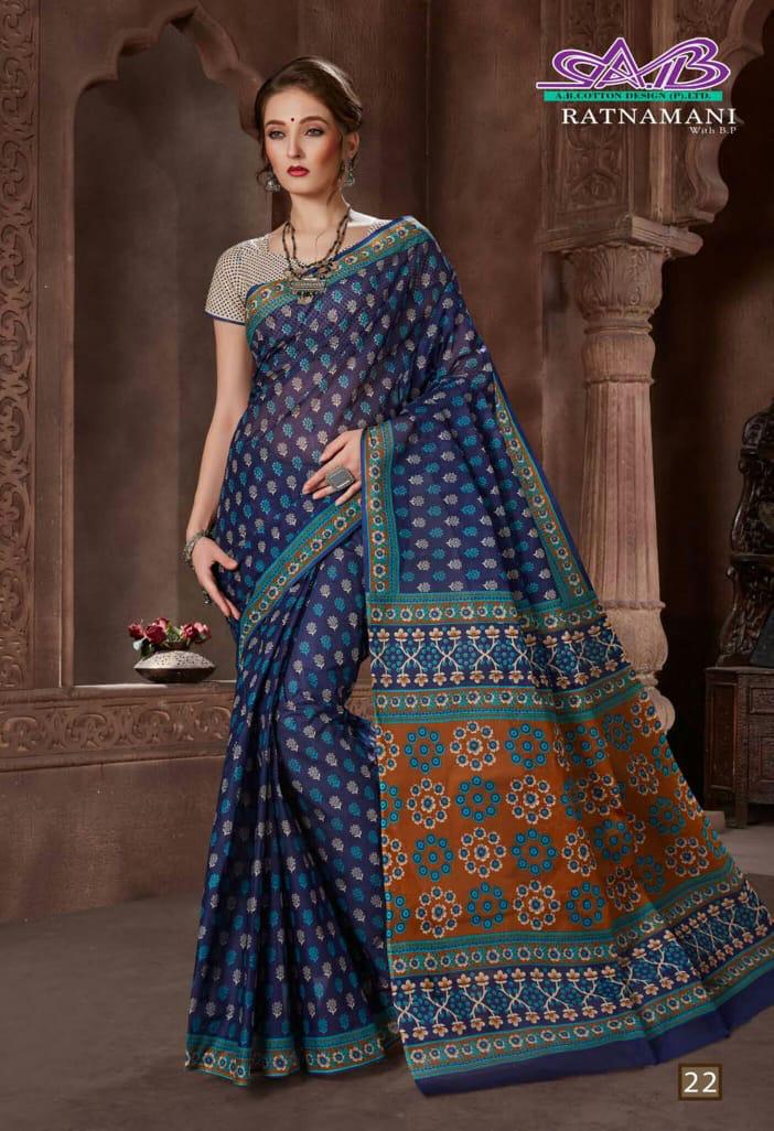 Ab Ratnamani 1 Latest Regular Wear Cotton weaving Designer Printed Sarees Collection
