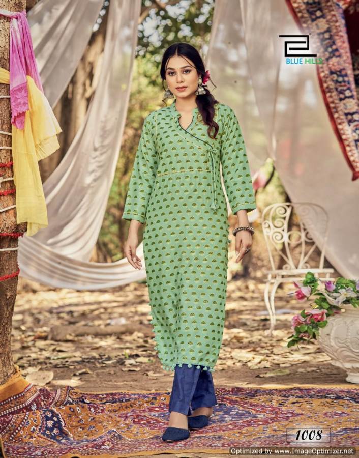 Blue Hills Candy 1 Stylish Ethnic Wear Rayon Designer New Kurti Collection