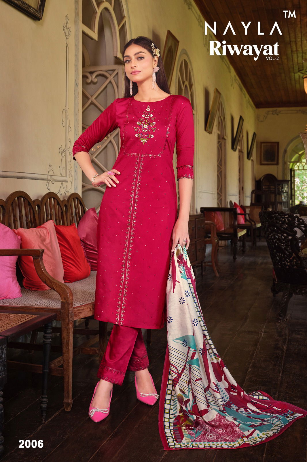 Nayla By Riwayat Vol 2 Chanderi Readymade Suits Catalog