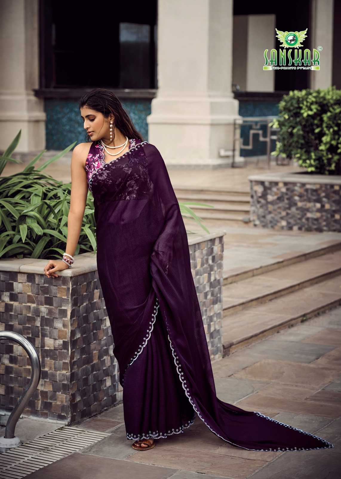 Husn By Sanskar Simmer Saree Wholesale In India