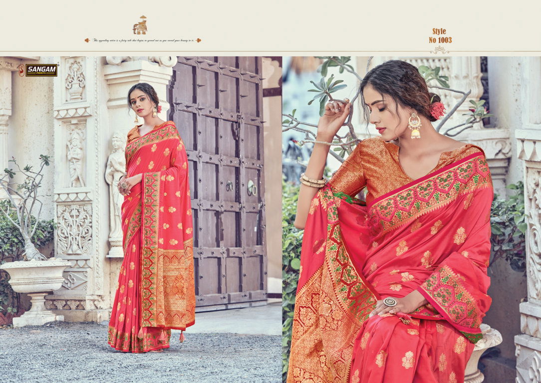 Sangam Chandchakori Latest francy Designer Silk Festive Wear Pure Silk Saree Collection
