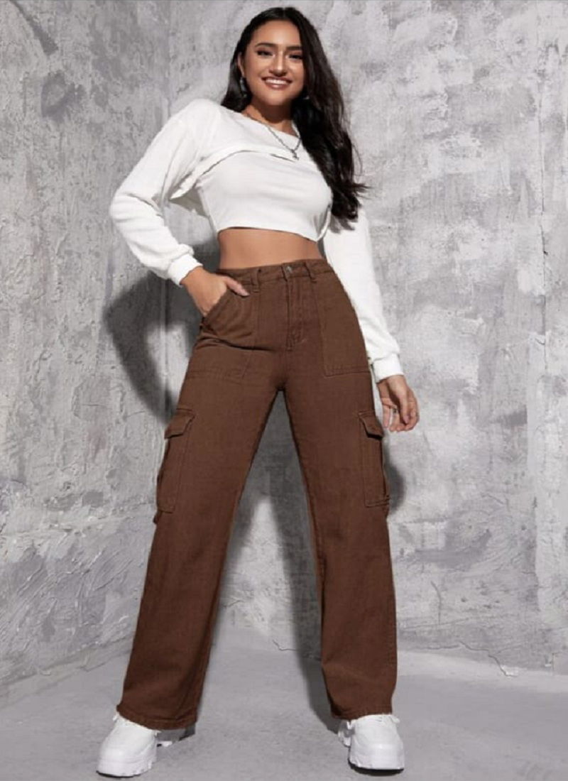 Zoei Denim Brown 1 Casual Wear Ladies Jeans Wholesalers In Delhi