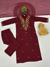 Kf 3105 Kalaai Reyon Slub Kurti With Bottom Dupatta
