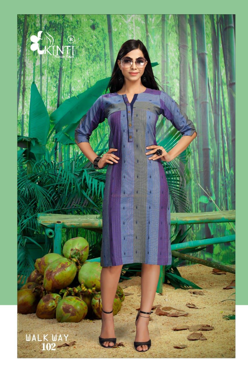 Kinti Walkway Handloom Ethnic Wear South Cotton Straight Designer Kurtis Collection
