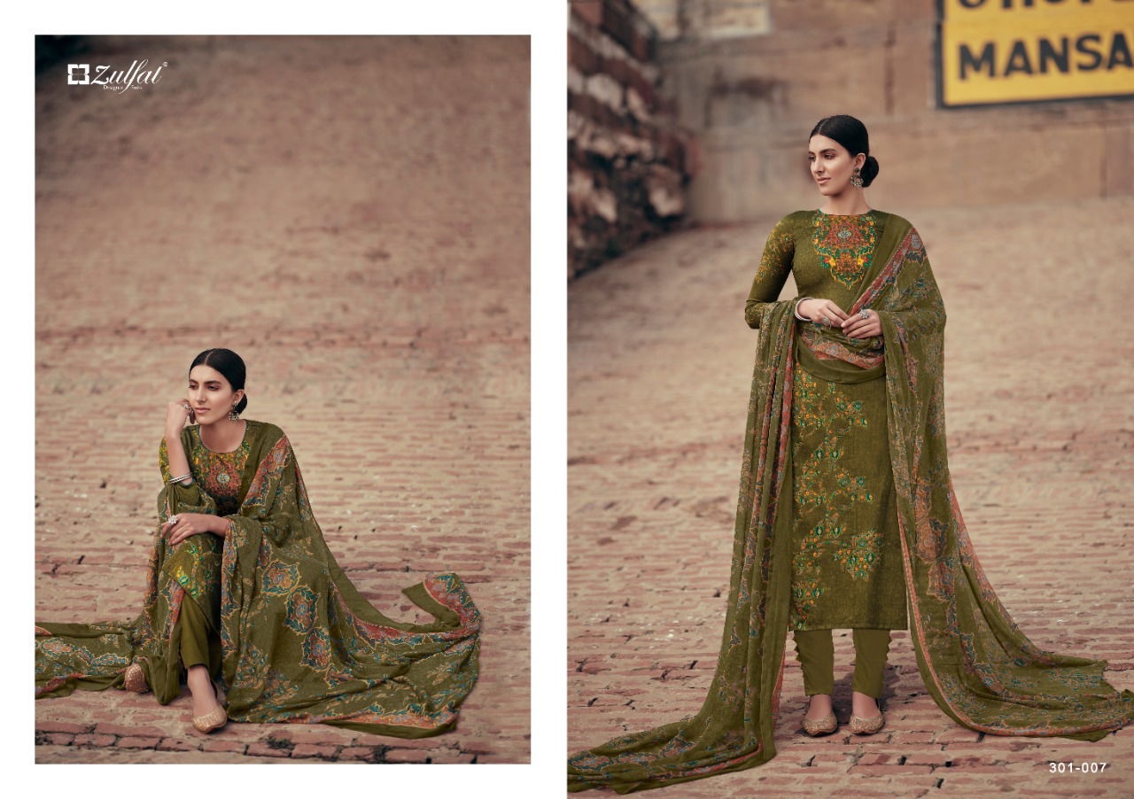Zulfat Amira Zulfat Amira Fancy Festive Wear Digital Printed Designer Top With Four Side Less Dupatta Dress Material Collection
