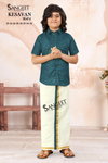 Kesavan By Sangeet Kids Slub Cotton Shirt With Vesti Wholesale In India