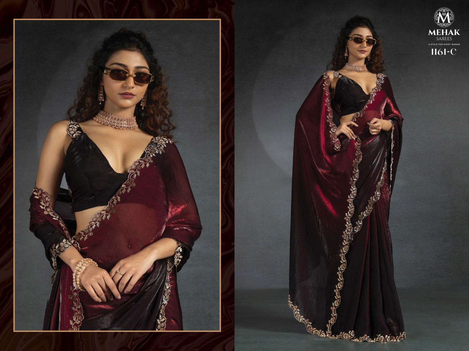 Mehek 1161 A To E Tow Tone Satin Silk Shaded Saree Orders In India