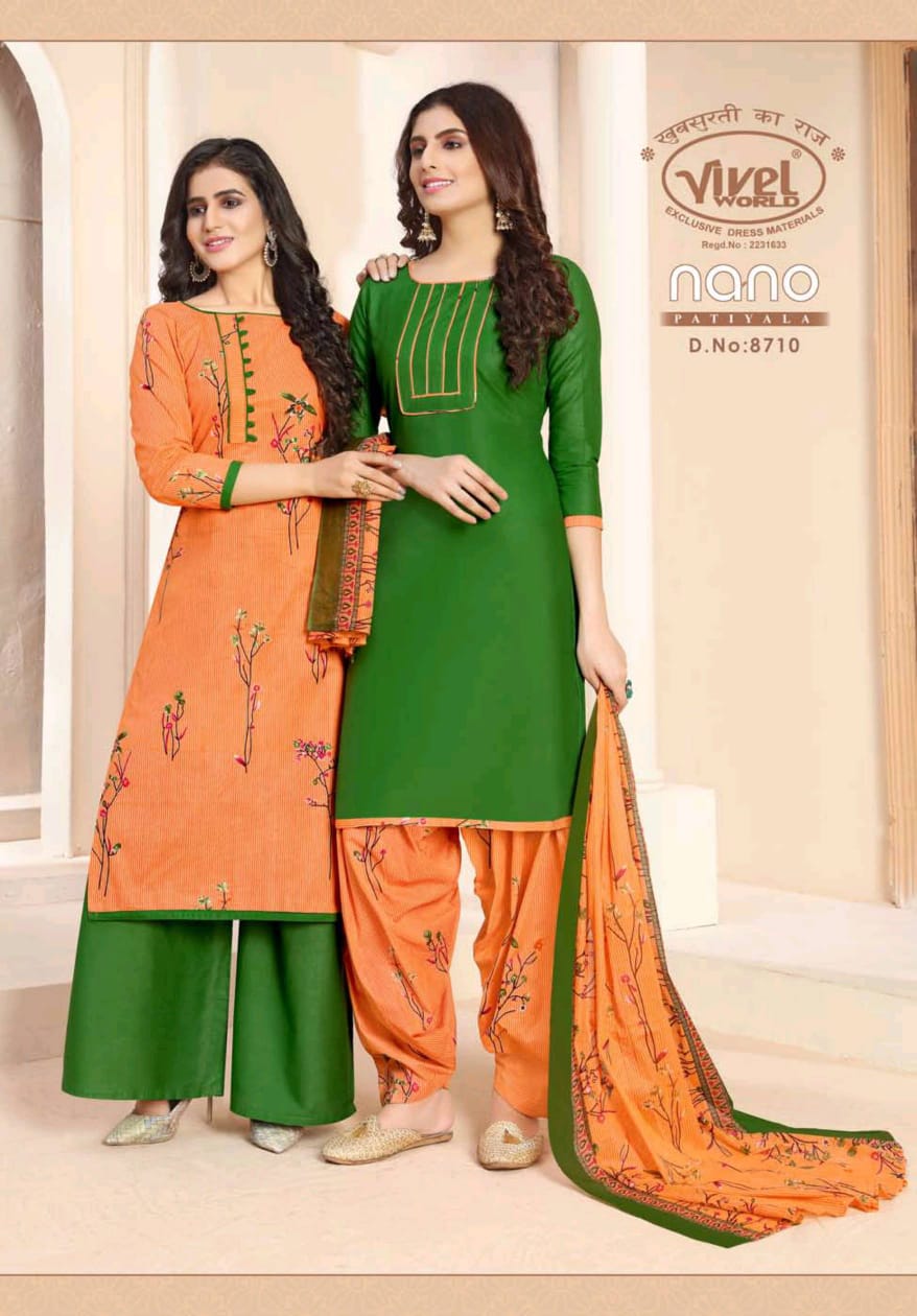Vivel Nano Patiyala Vol 4 Latest Designer Printed Daily Wear Patiyala Suit Dress Material Collection 
