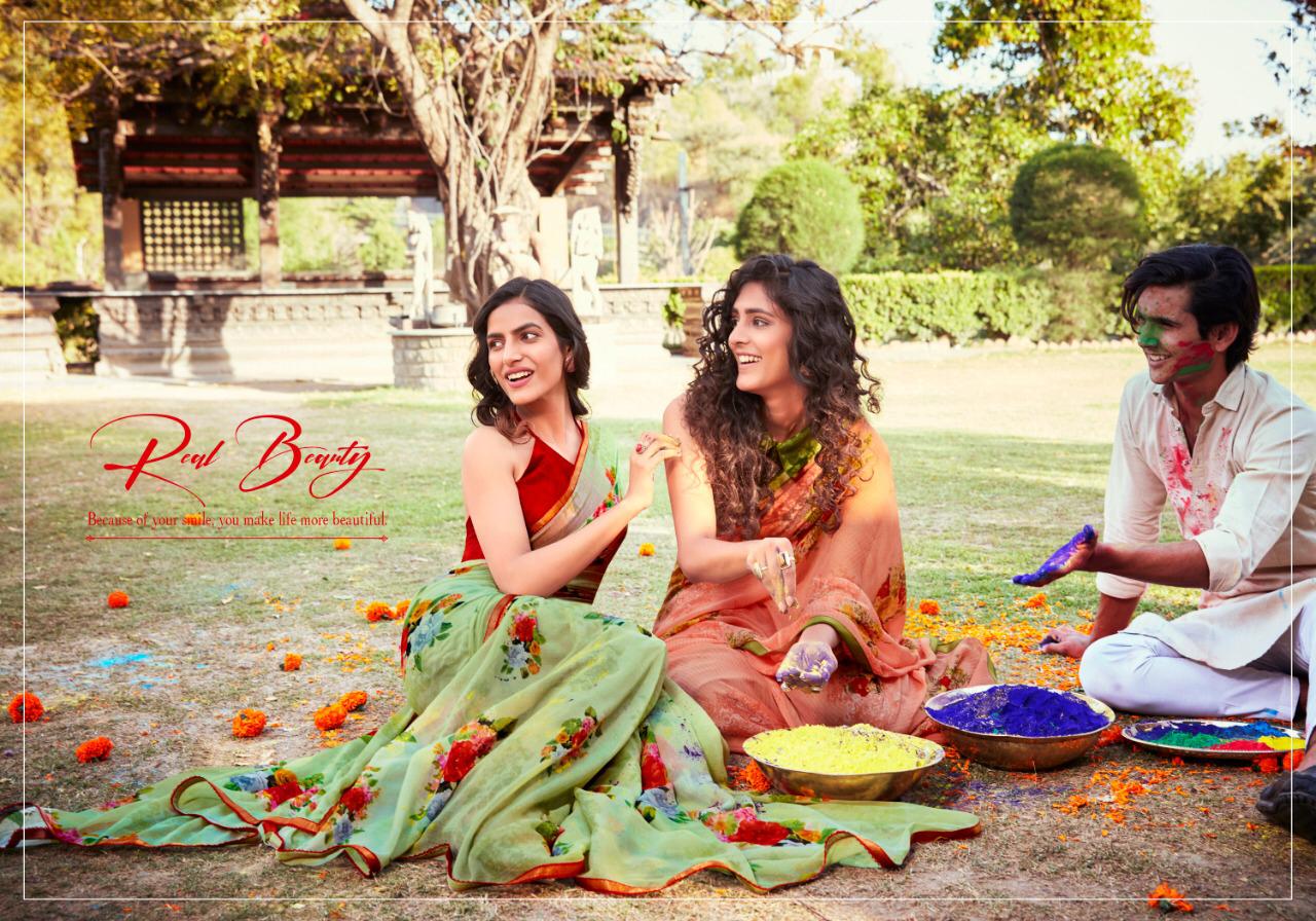 5D DESIGNER KIA VOL -02 Latest fancy Designer Casual Wear Pure Chiffon Printed Saree Collection