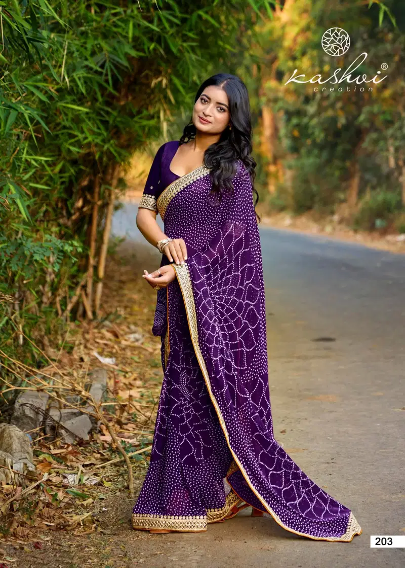 Chuneri Vol 2 By Kashvi Mono Georgette Daily Wear Saree Orders In India