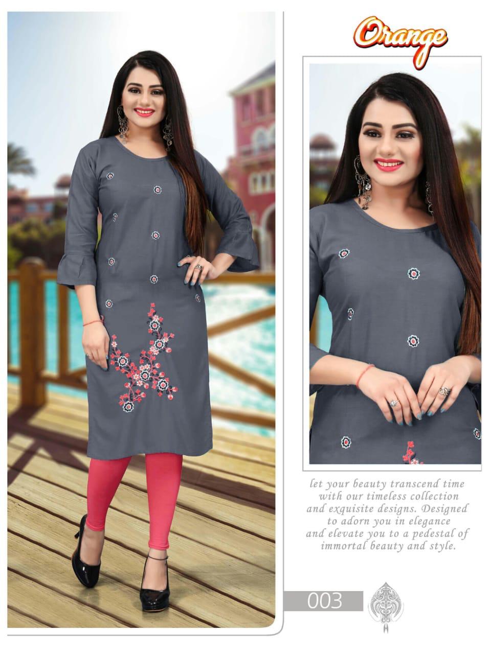 Trendy Aagya orange 2 Enthnic Regular Wear Latest Designer Kurti Collection