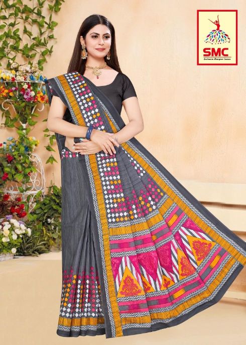 Smc Priyalaxmi Fancy Regular Wear Cotton Printed Designer Saree Collection